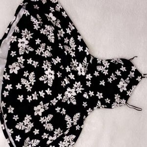 A black and white flowered dress.